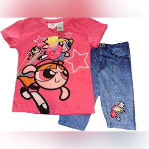 Cartoon Network Power Puff Girls Outfit Size 6x Girls With Hair Tie Included